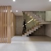 Escalera y celosía de madera