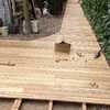 Inicio pavimentado en madera exterior