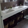Material + instalación mamparas y espejos roca en tres baños