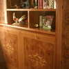 Mueble de cama abatible en Raíz de Roble y marquetería.
