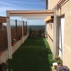 Pérgola 80x40 vista lateral Lona recogida