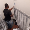 Pintando hueco de escalera después de tratamiento