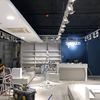 Pintura interior local comercial techo y fondo tienda azul