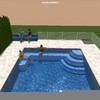 Piscina con banco y escalera esquina