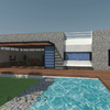 Piscina y fachada trasera