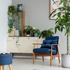 Salón con aparador y plantas decorativas