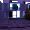 Vivienda prefabricada en HILERA. ACCESO noche