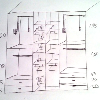 Armario de pared a pared y de suelo a techo de puertas correderas