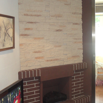Quitar chimenea abierta y poner chimenea insert, picando pared - San