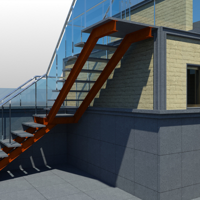Construcción de una escalera metálica exterior para terraza - las