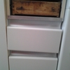 Frontal cajo de cocina, de formica chapada en blanco y liso