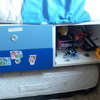 Frontales de madera lacada de una cama nido infantil