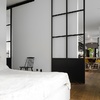 Fabricacion puerta cristal hierro cuarteado interior estilo industrial