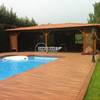 Pergola exterior de aluminio o madera con estores