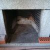 Puerta de cristal para chimenea de obra (piedra)