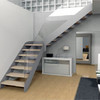 Escaleras metalicas con barandilla de cristal