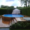 Construcción piscina madera semienterrada