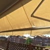 Cambio de tela de toldo y faldón color crema