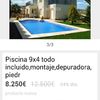 Piscina forma de playa de 9x4