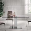 Mesa de cristal con pie central