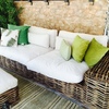 Pintar teñir dos sofas de 3 m cada uno de ratan natural a color wenge
