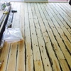 Lijado y barnizado 24 m2 suelo pino a color wenge