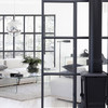 Cerramiento interior cristal con cuarterones metal en madrid cp 28005